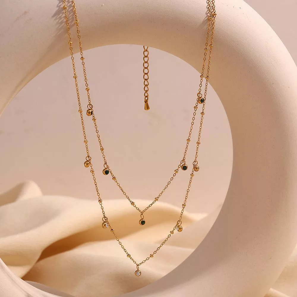 Luxury Gold Plated Zircon Necklace Set for Women