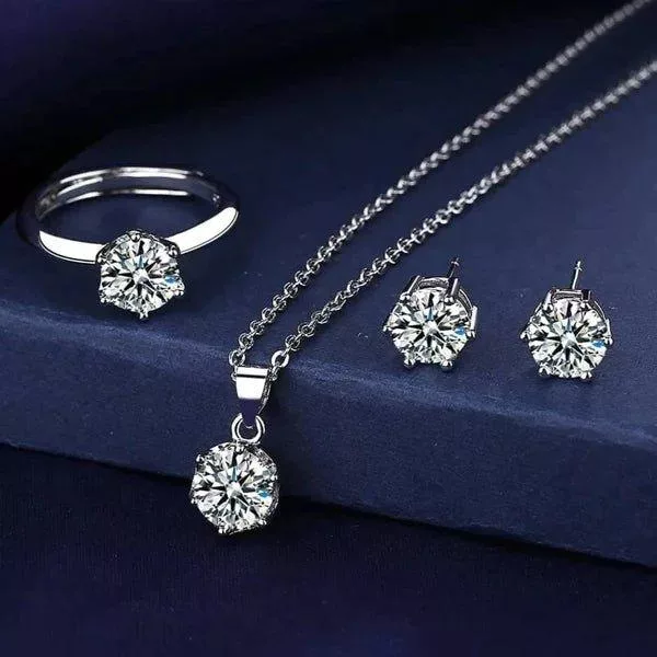 Luxury Gold Plated Zircon Necklace Set for Women